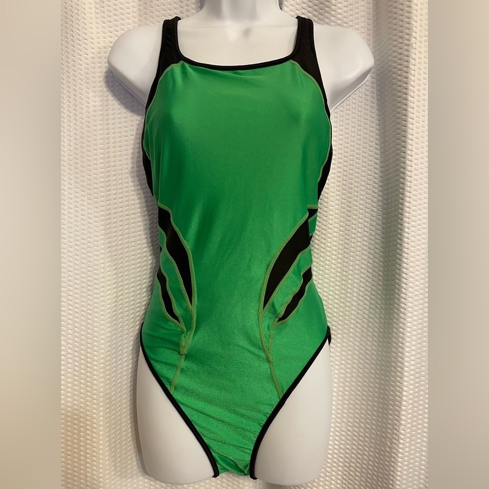 Speedo Green and Black Women's One Piece Swimsuit